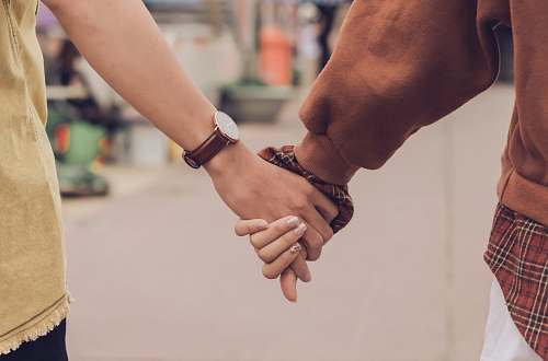 person couple holding hands human